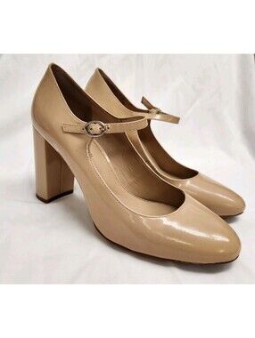 Antonio Melani Slip-On Shoes 10M Mary Jane Pumps Block Heels Nude